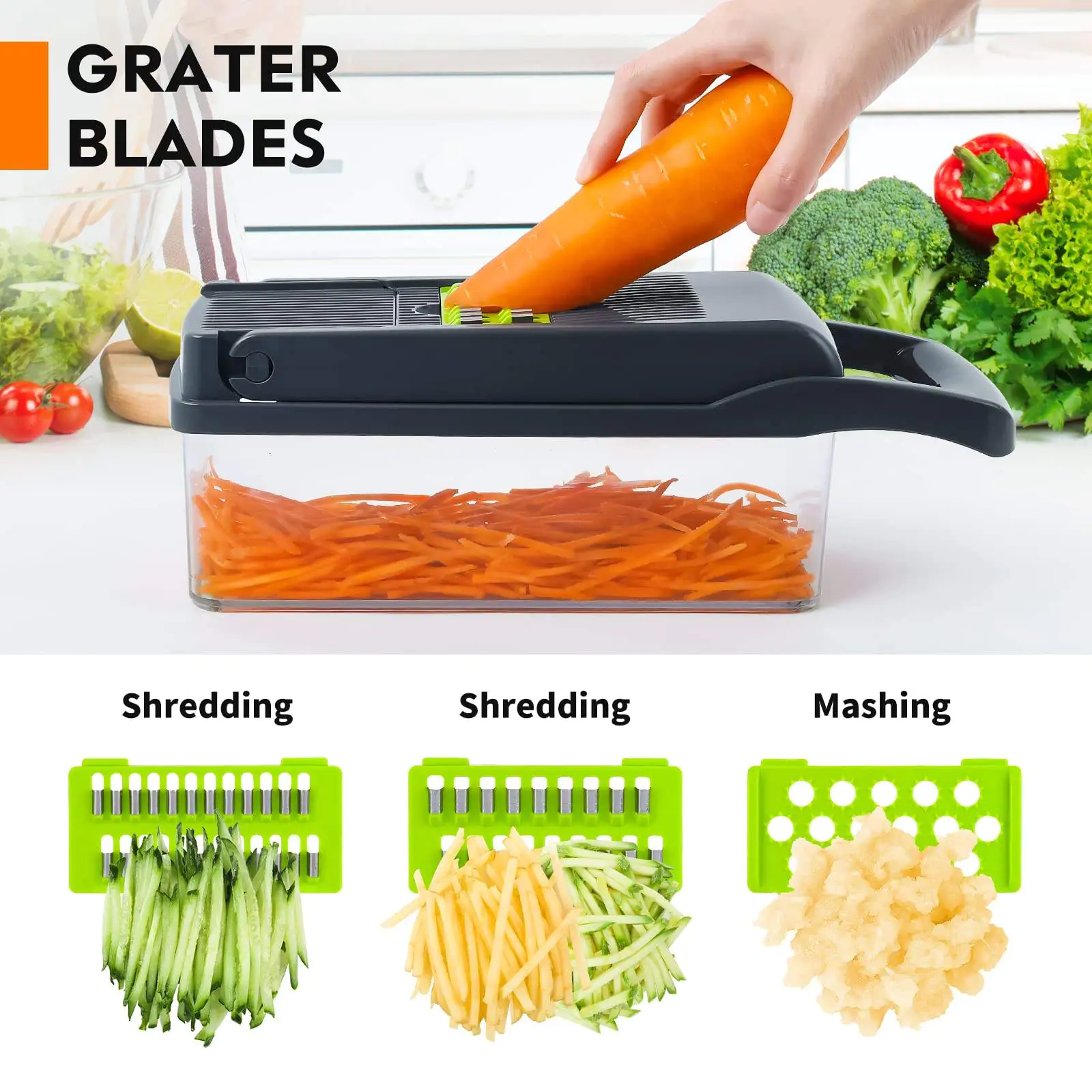 Multifunctional Manual 16 In 1 Vegetable Slicer Handheld Set