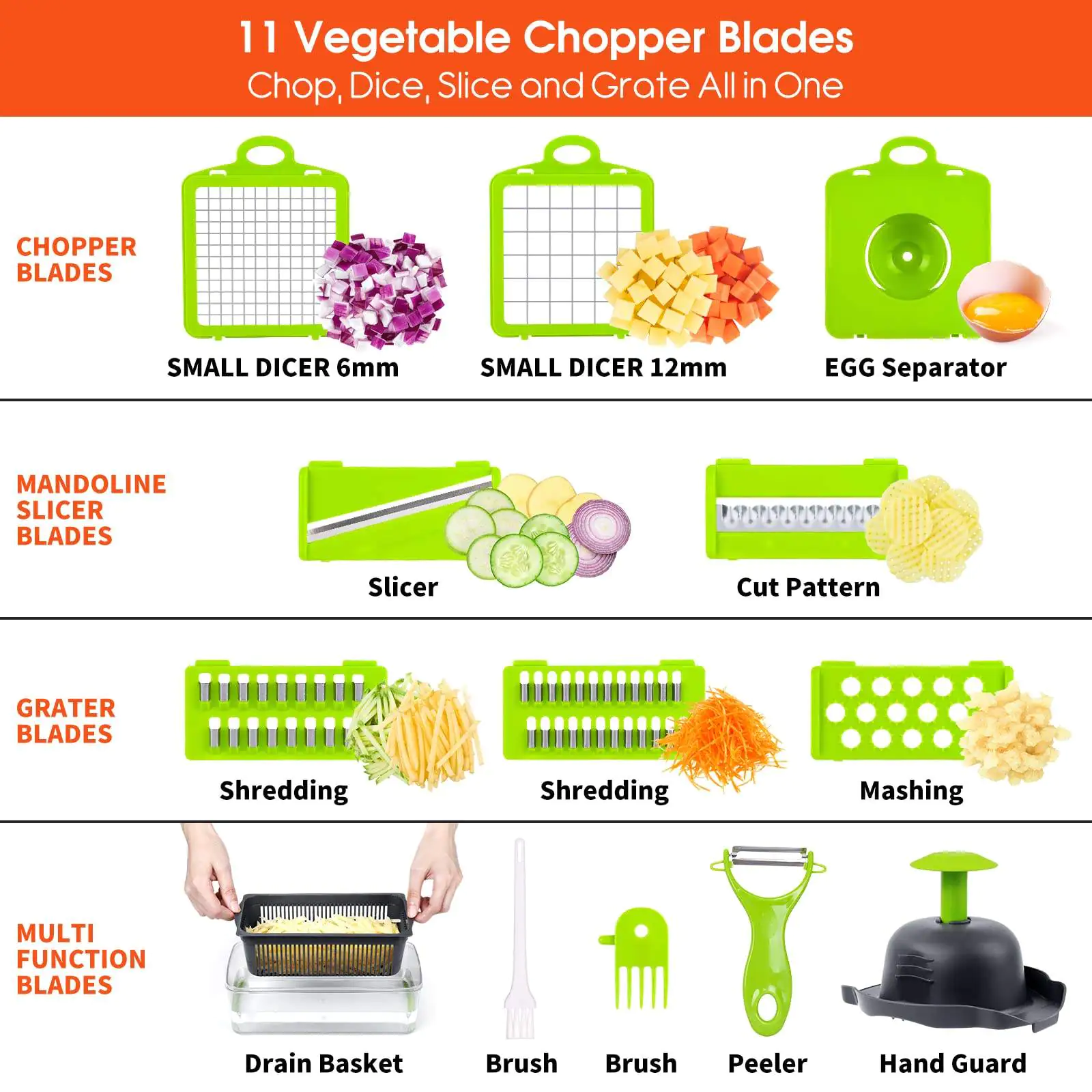 Multifunctional Manual 16 In 1 Vegetable Slicer Handheld Set