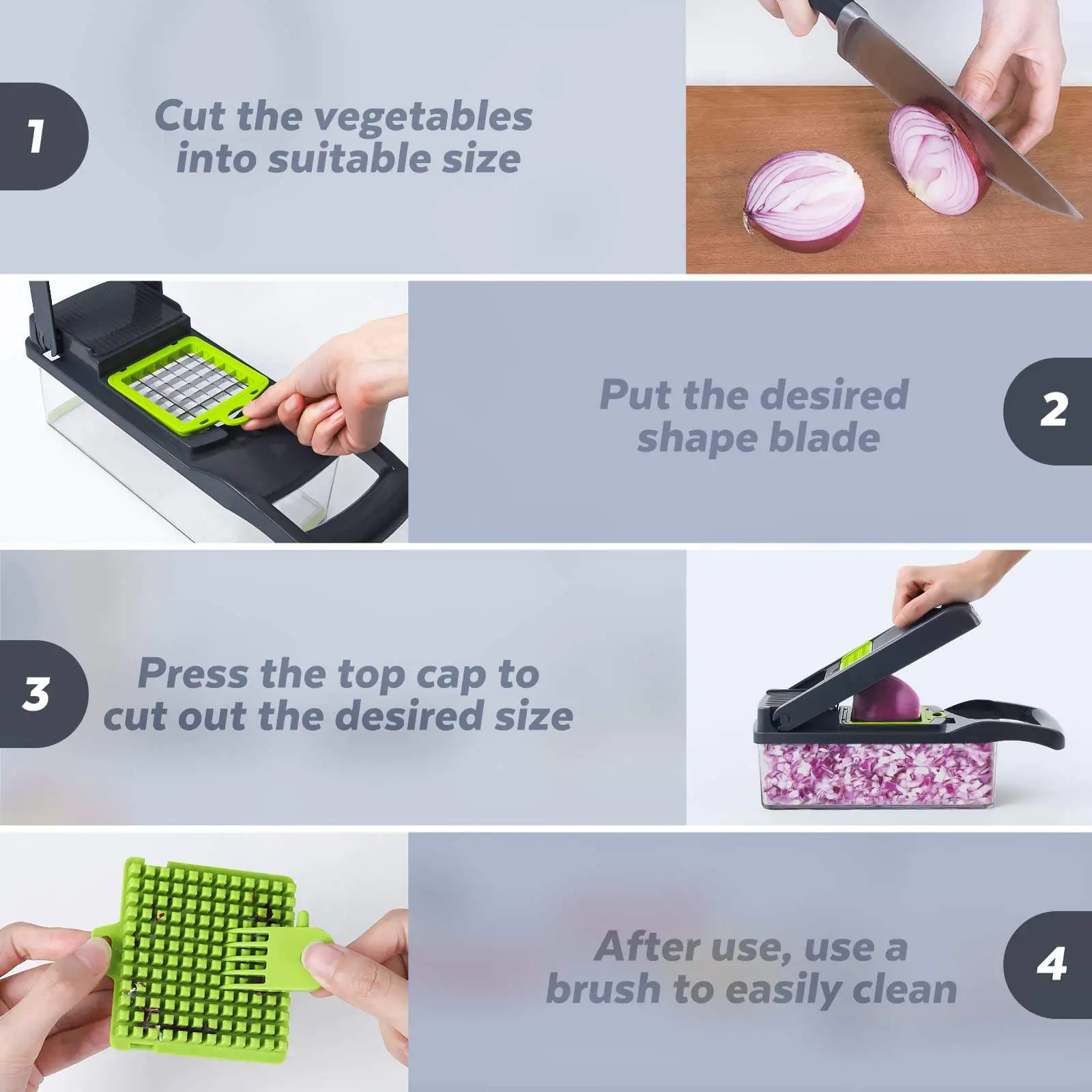 Multifunctional Manual 16 In 1 Vegetable Slicer Handheld Set